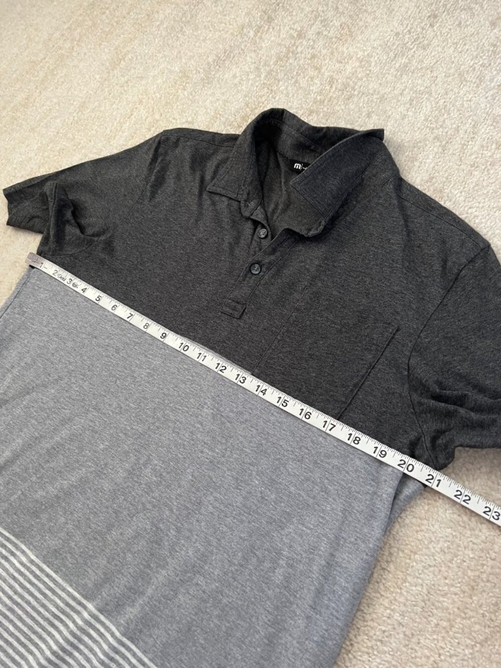 Travis Mathew Pima Cotton Stripe Short Sleeve Polo Shirt Top M - Picture 6 of 8